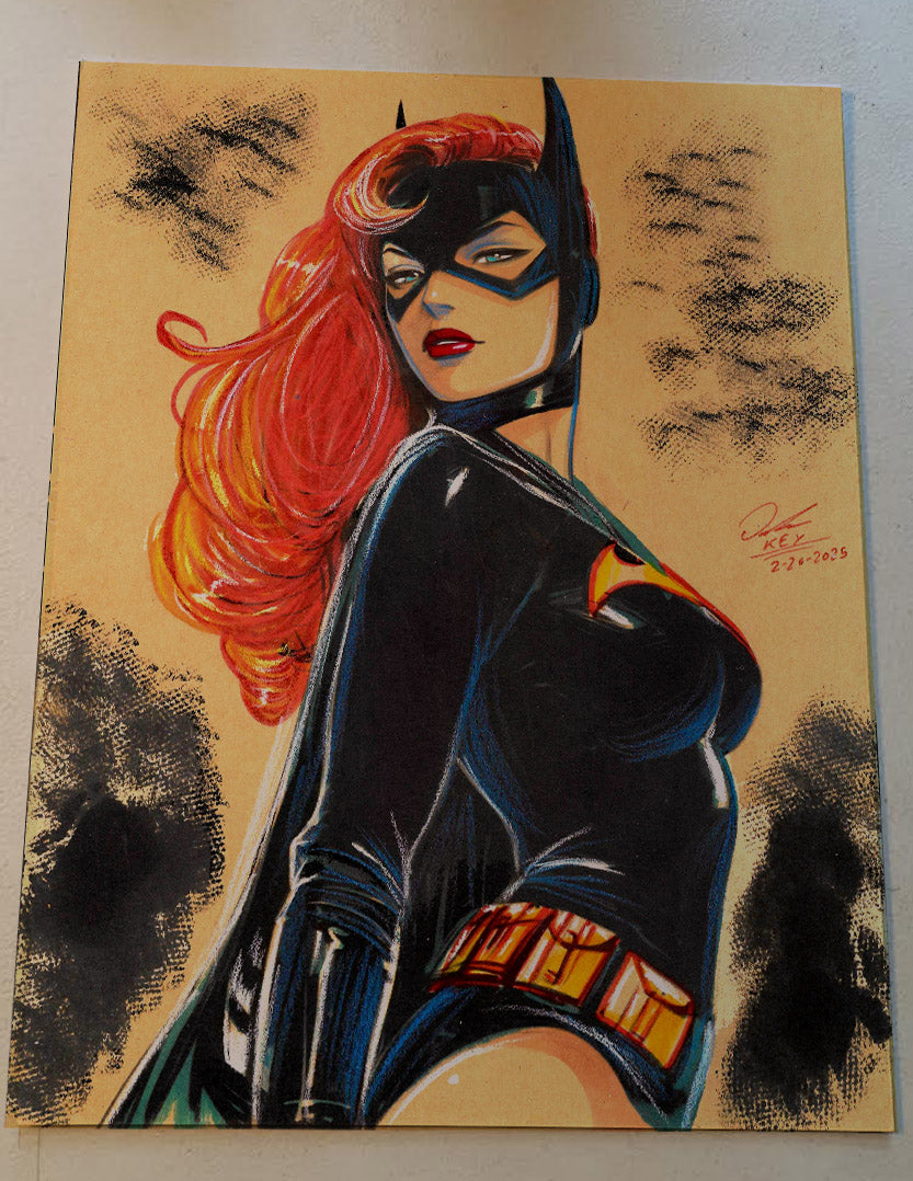 Batgirl Art Illustration Hard Signed 8.5x11in Limited Edition Fine Art PRINT