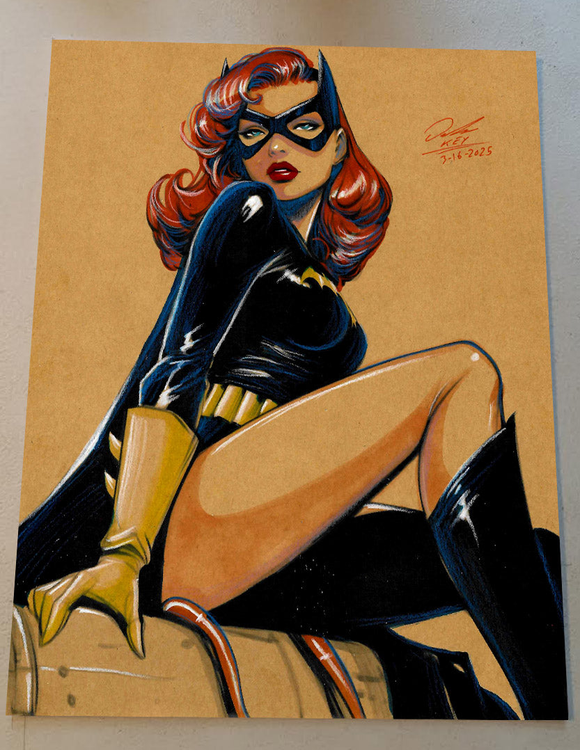 Batgirl Art Illustration Hard Signed 8.5x11in Limited Edition Fine Art PRINT