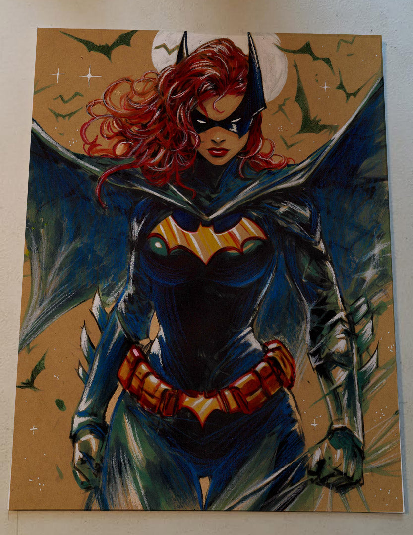 Batgirl Art Illustration Hard Signed 8.5x11in Limited Edition Fine Art PRINT