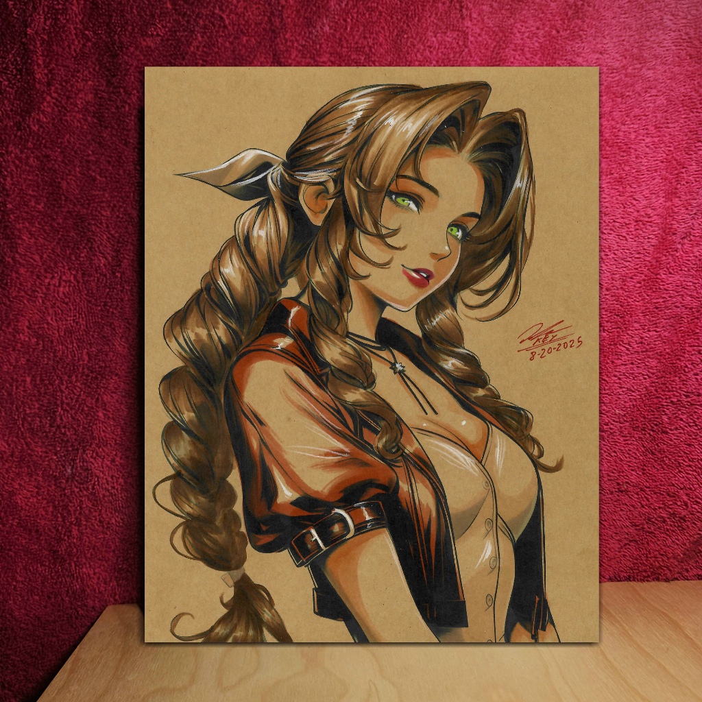 Aerith Art Illustration Hard Signed 8.5x11in Fine Art PRINT