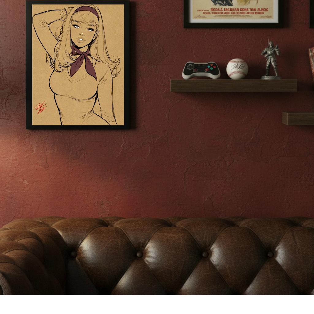 Daphne Cartoon Art Illustration Hard Signed 8.5x11in Digital Art PRINT