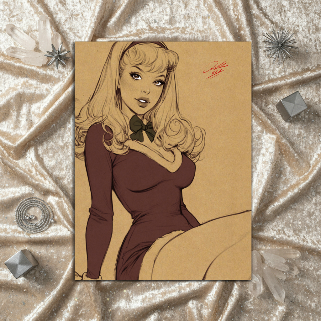Daphne Cartoon Art Illustration Hard Signed 8.5x11in Digital Art PRINT