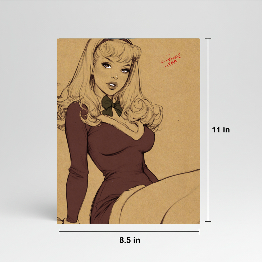 Daphne Cartoon Art Illustration Hard Signed 8.5x11in Digital Art PRINT
