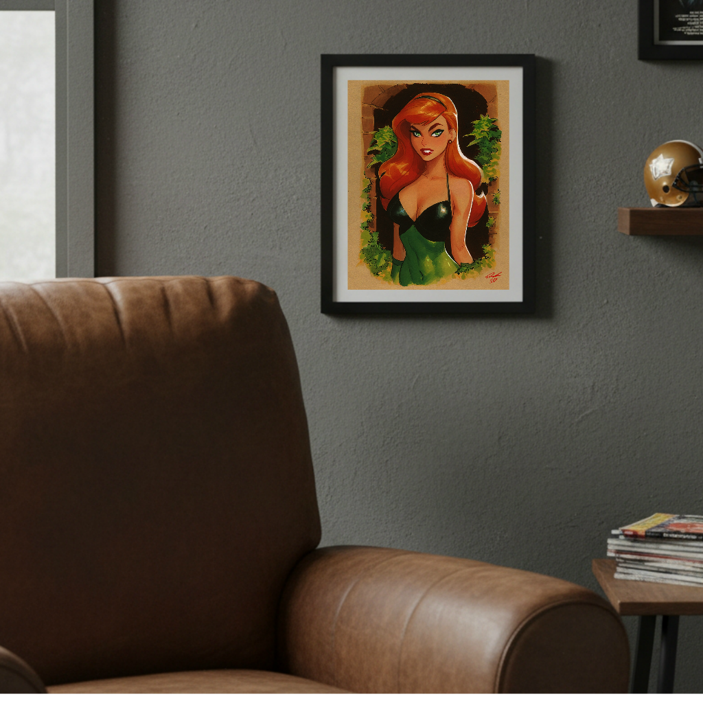 Poison Ivy Comic Art Illustration Hard Signed 8.5x11in Digital Art PRINT