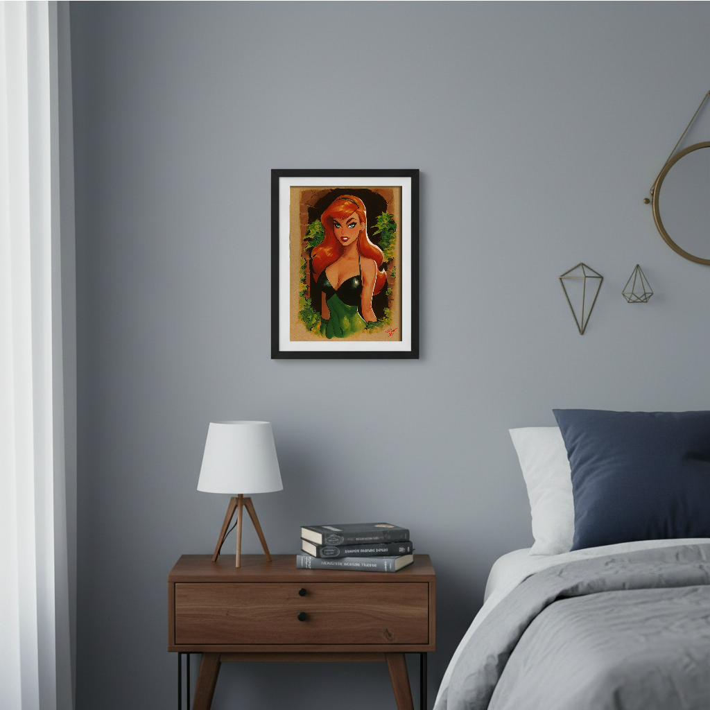 Poison Ivy Comic Art Illustration Hard Signed 8.5x11in Digital Art PRINT