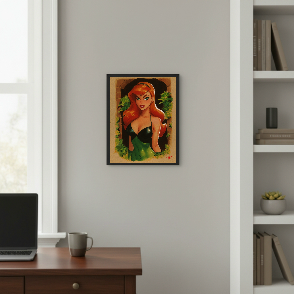 Poison Ivy Comic Art Illustration Hard Signed 8.5x11in Digital Art PRINT