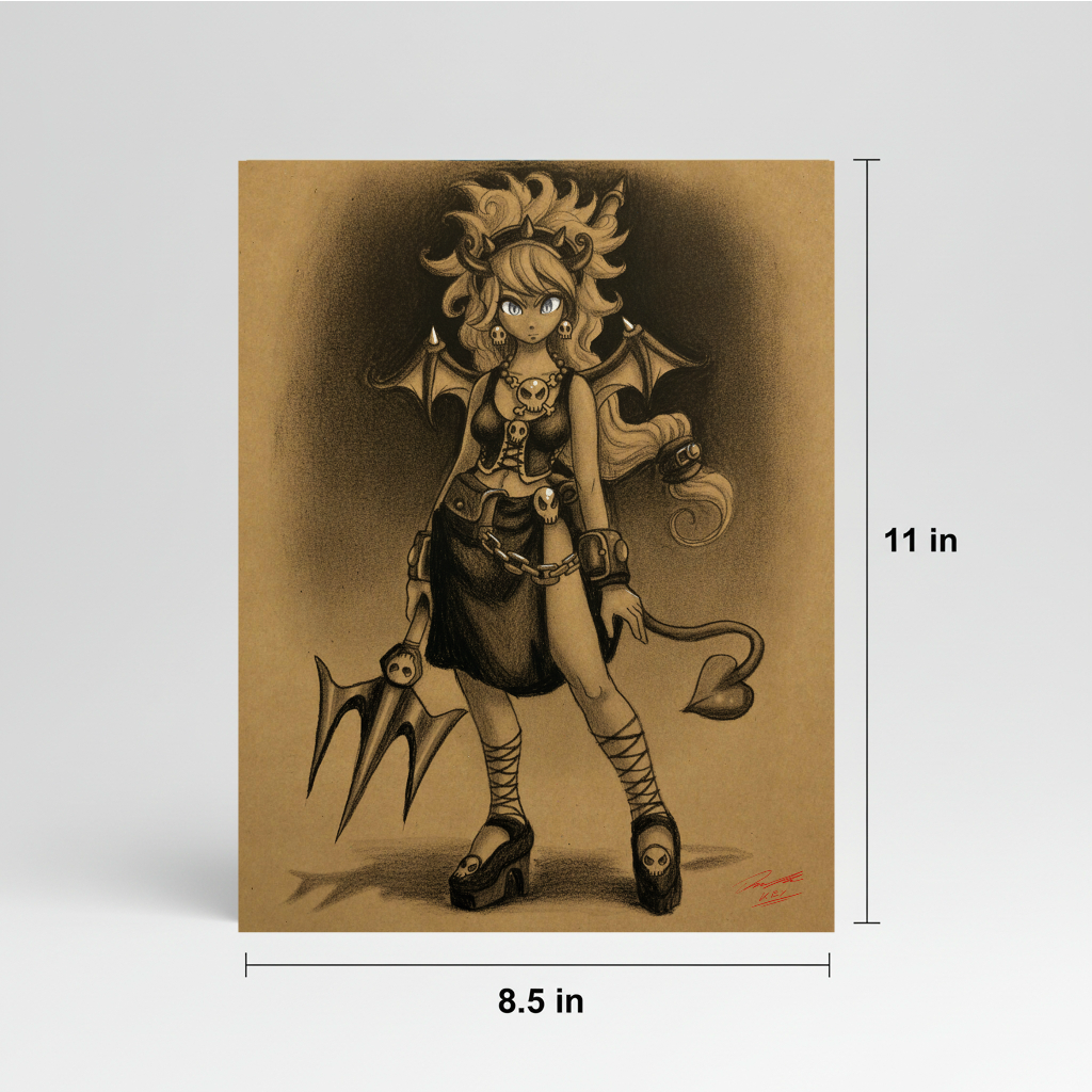 Delsea Cre-Nedus OC Anime Manga Art Illustration Hard Signed 8.5x11in Digital Art PRINT