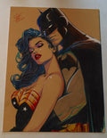 Batman and Wonder Woman Art Illustration Hard Signed 8.5x11in Limited Edition Fine Art PRINT