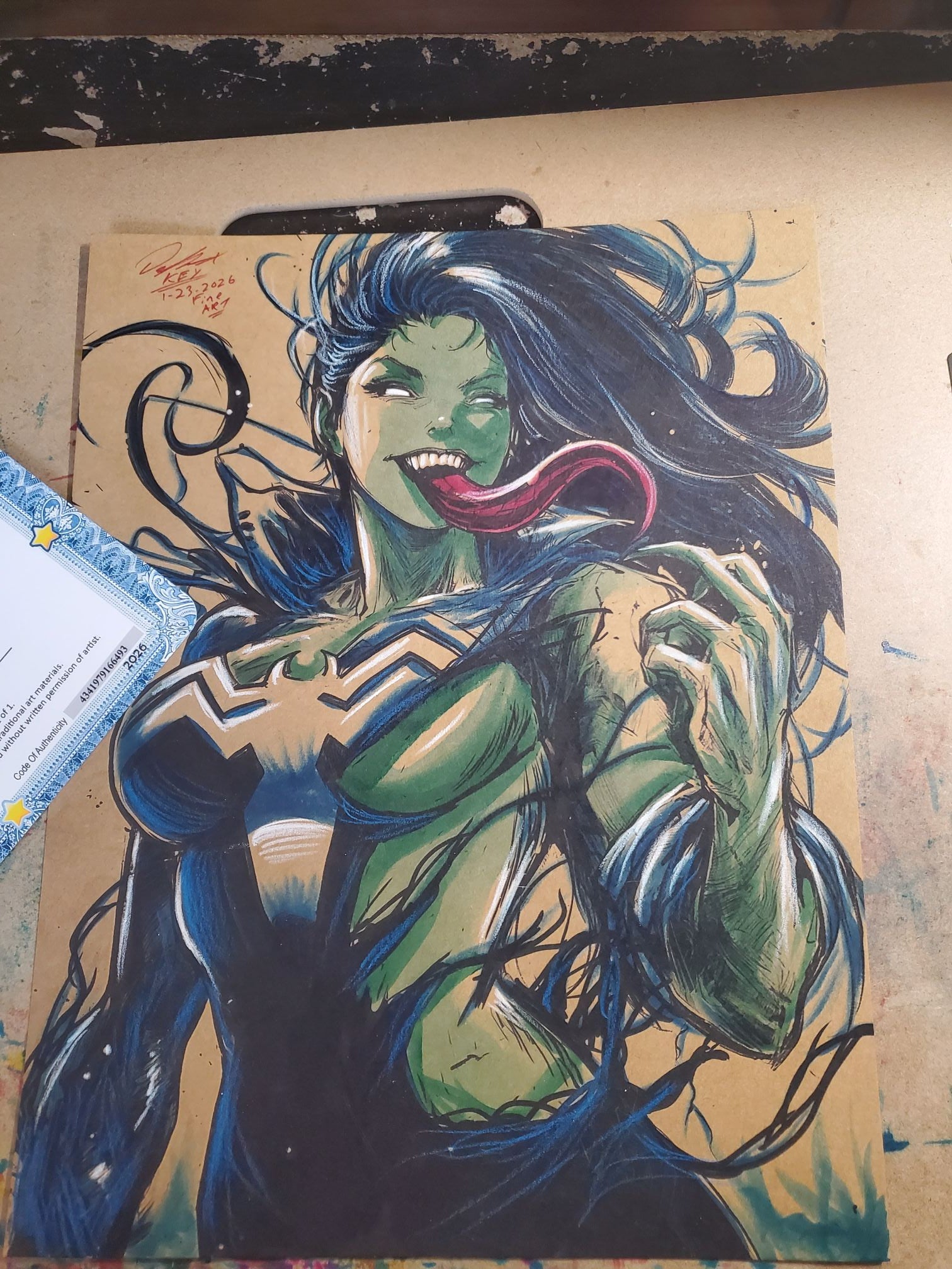 Special Request Custom Art Original Fine Mixed Media | Rare 1 of 1 | COA Included | 8.5x11 on Premium Archival Cardstock