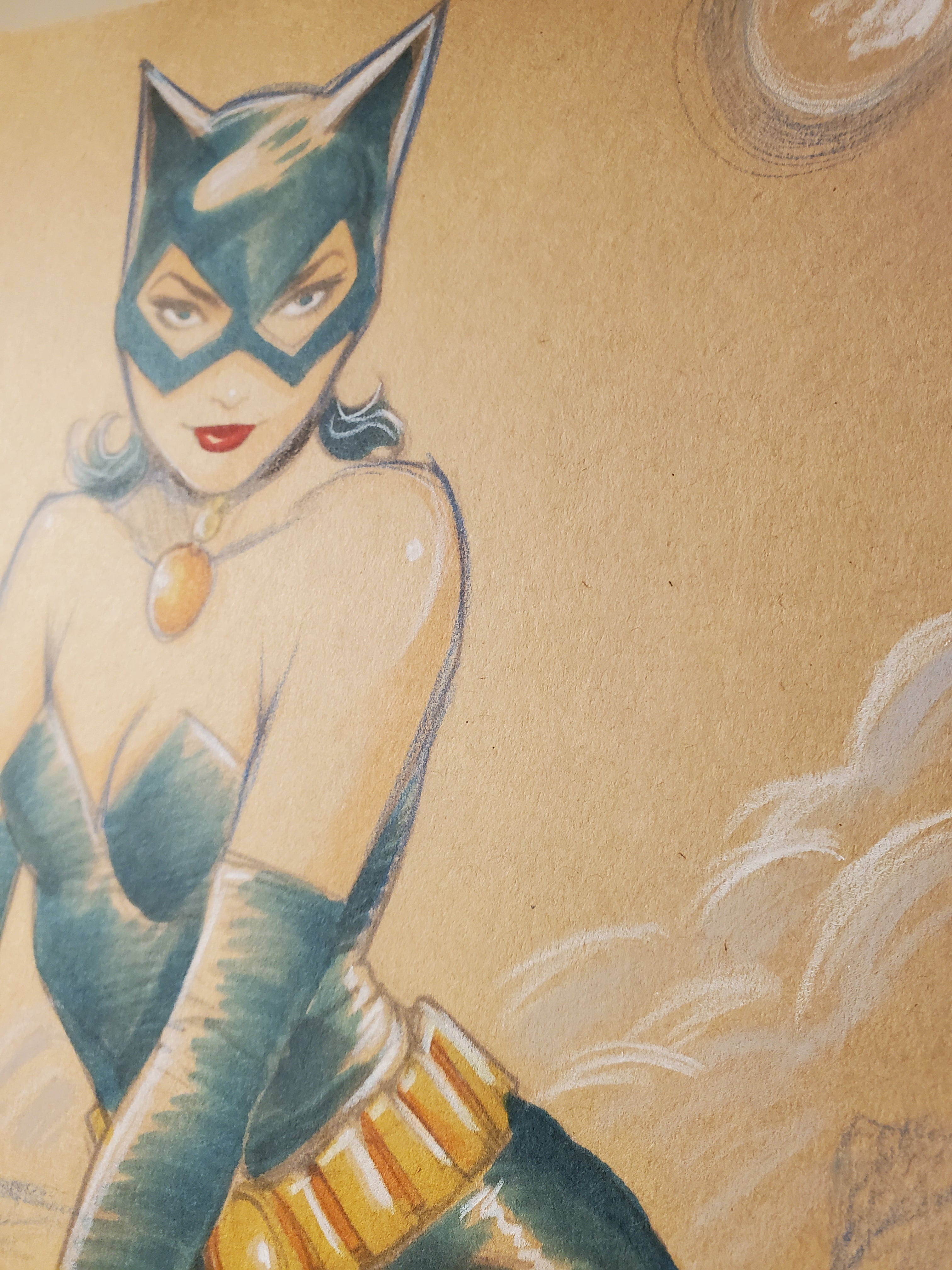 Catwoman Comic Art Original Fine Mixed Media | Rare 1 of 1 | COA Included | 8.5x11 on Premium Archival Cardstock