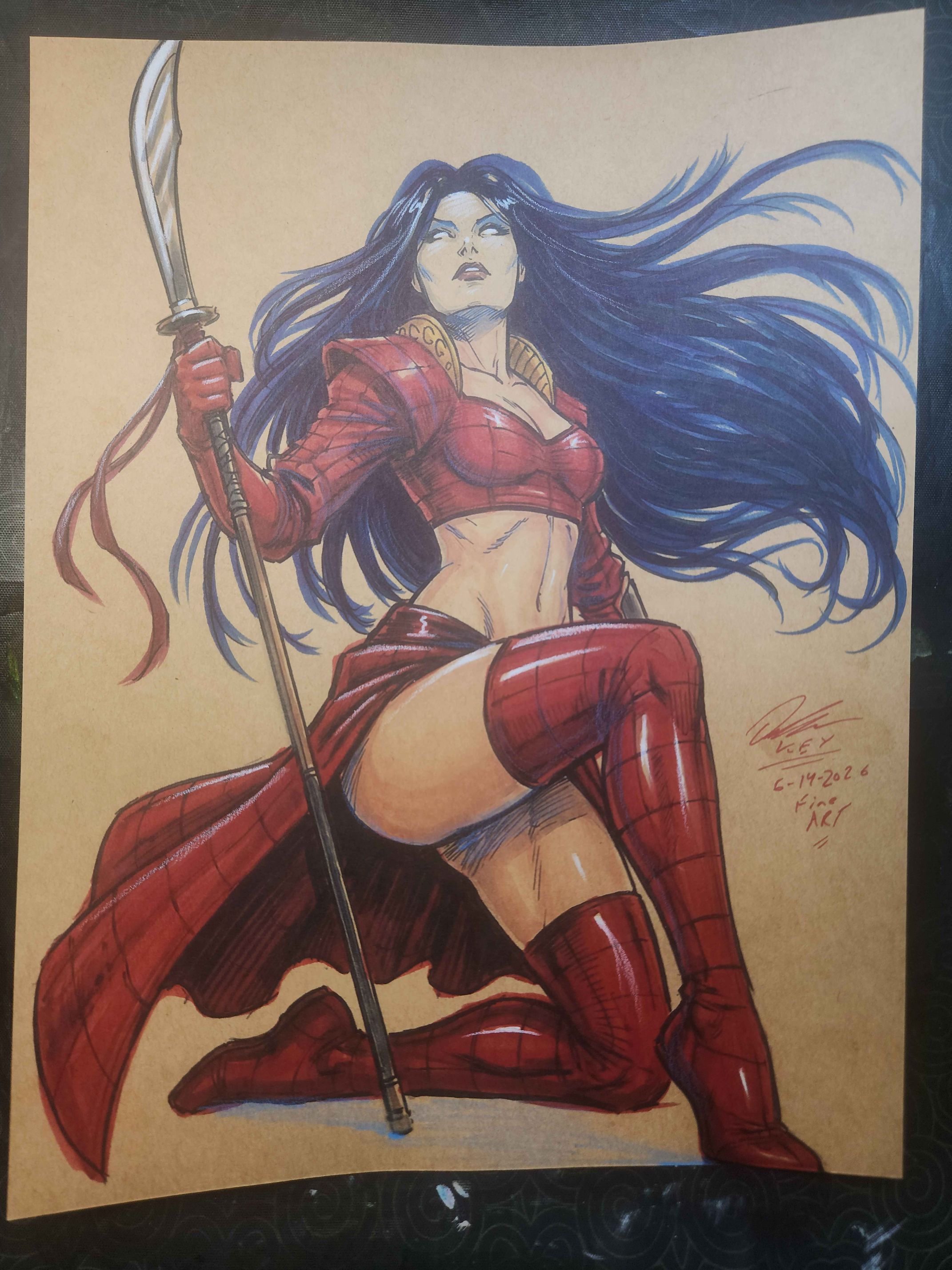Shi Comic Art Original Fine Mixed Media | Rare 1 of 1 | COA Included | 8.5x11 on Premium Archival Cardstock