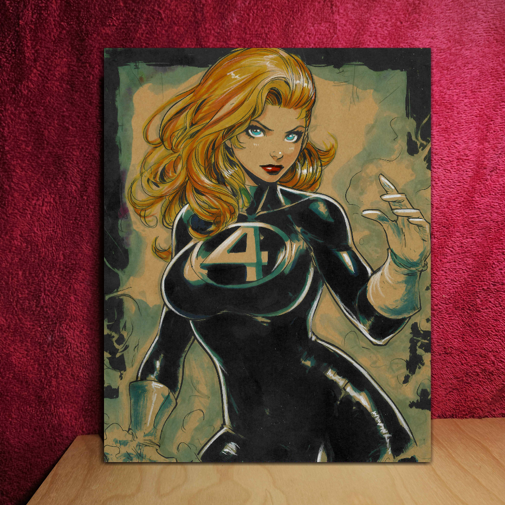 Sue Storm Art Illustration Hard Signed 8.5x11in Fine Art PRINT