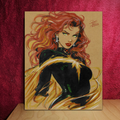 Ilustración artística de Jean Grey Phoenix firmada a mano 8.5x11in IMPRESIÓN artística
