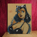 Catwoman Art Illustration Hard Signed 8.5x11in Fine Art PRINT