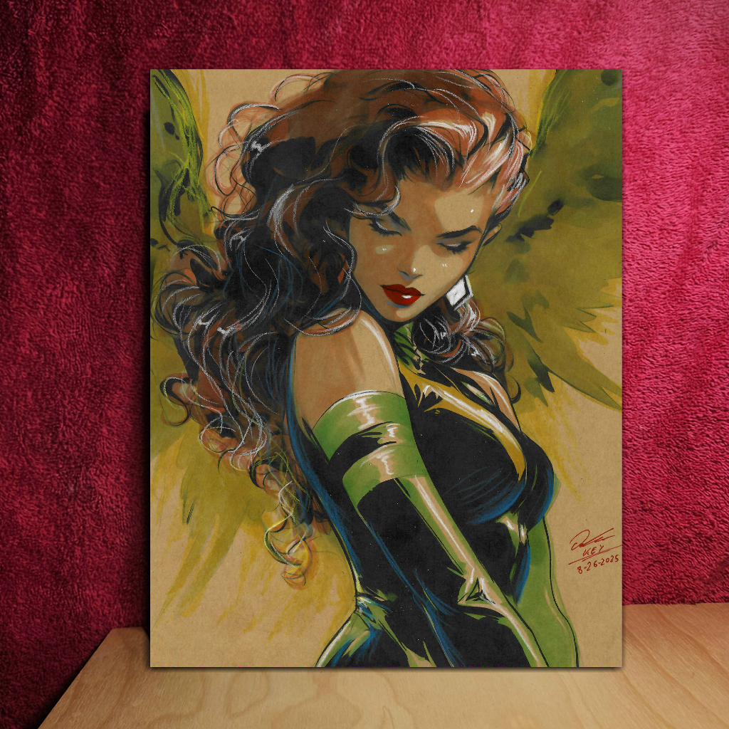 Jean Grey Phoenix Art Illustration Hard Signed 8.5x11in Fine Art PRINT