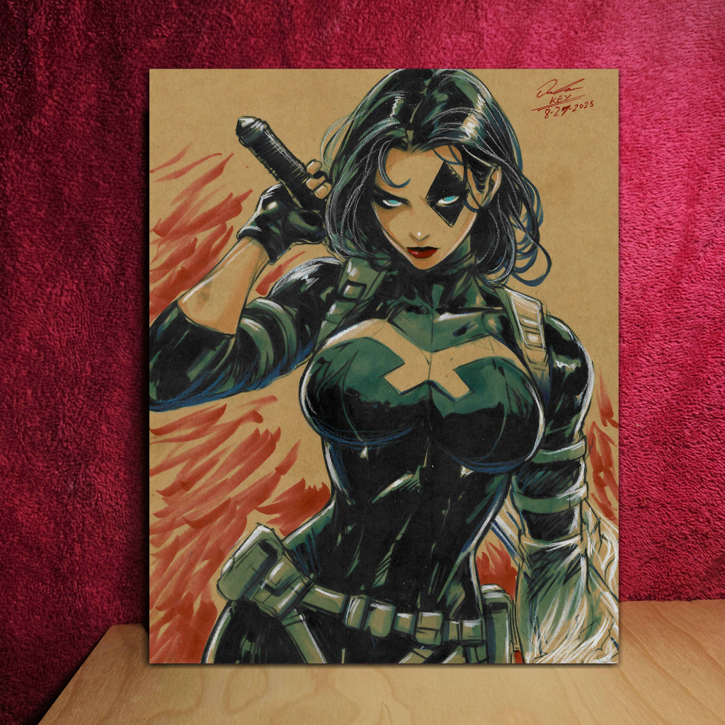 Domino Art Illustration Hard Signed 8.5x11in Fine Art PRINT