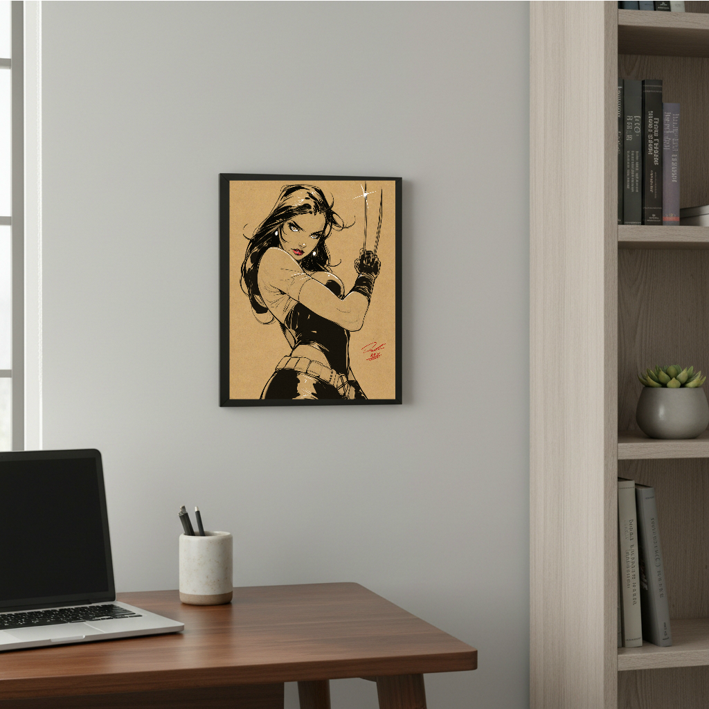 X-23 Comic Art Illustration Hard Signed 8.5x11in Digital Art PRINT