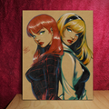 Mary Jane Watson and Gwen Stacy Art Illustration Hard Signed 8.5x11in Fine Art PRINT