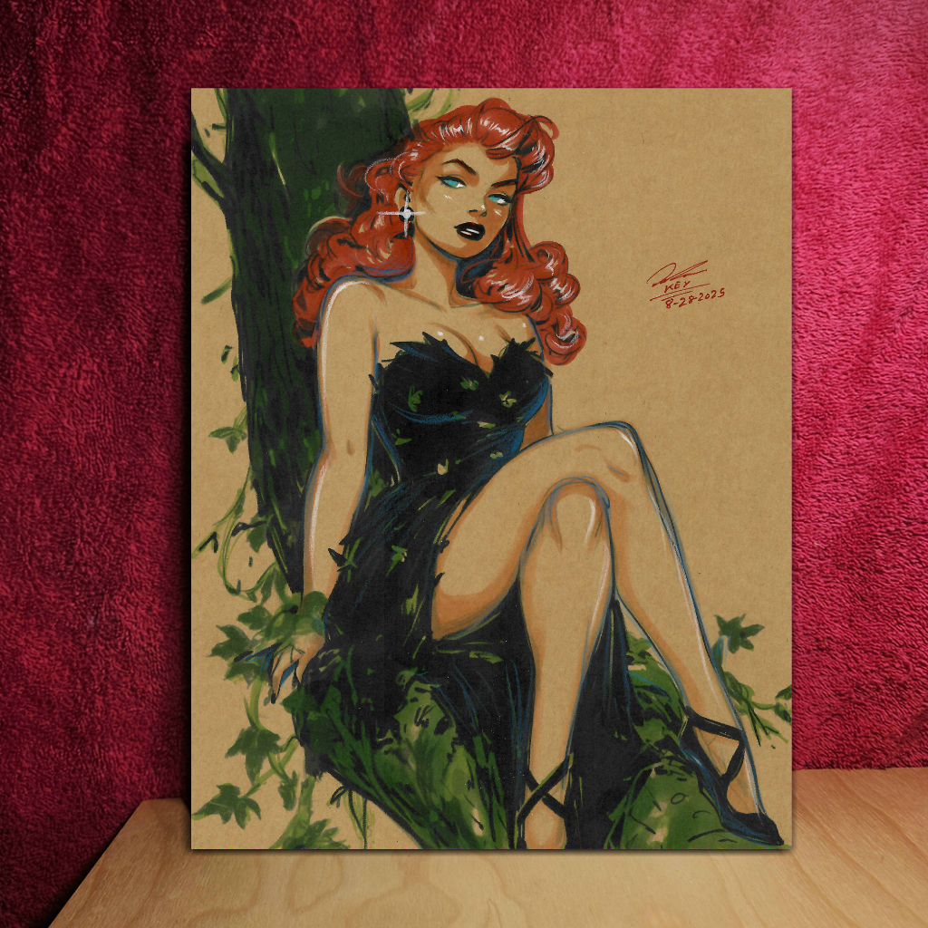 Poison Ivy Art Illustration Hard Signed 8.5x11in Fine Art PRINT