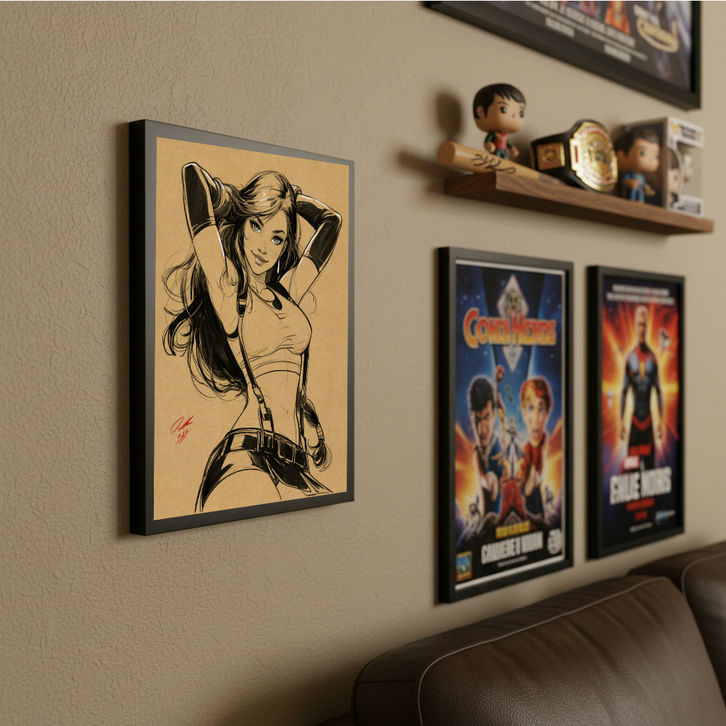 Tifa VideoGame Art Illustration Hard Signed 8.5x11in Digital Art PRINT