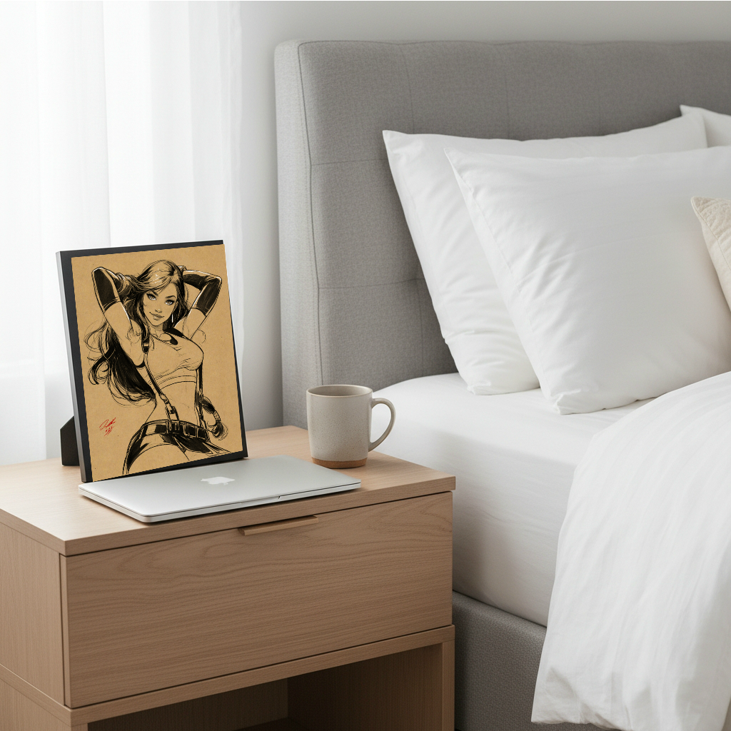 Tifa VideoGame Art Illustration Hard Signed 8.5x11in Digital Art PRINT