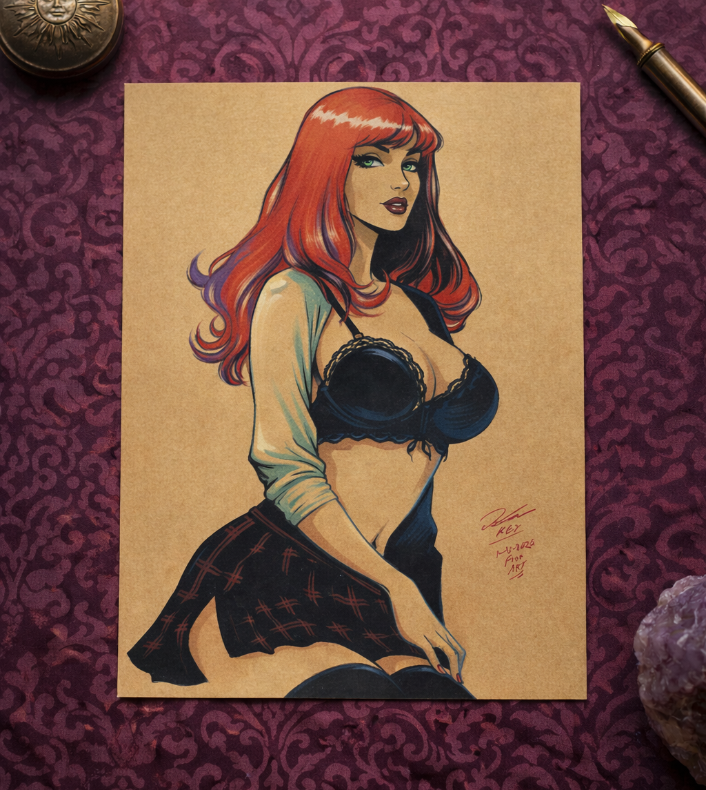 Mary Jane Watson Art Illustration Hard Signed 8.5x11in Limited Edition Fine Art PRINT