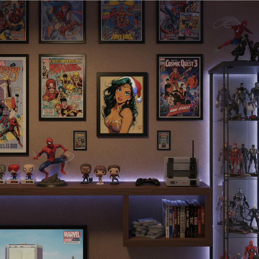 Wonder Woman Comic Art Illustration Hard Signed 8.5x11in Digital Art PRINT