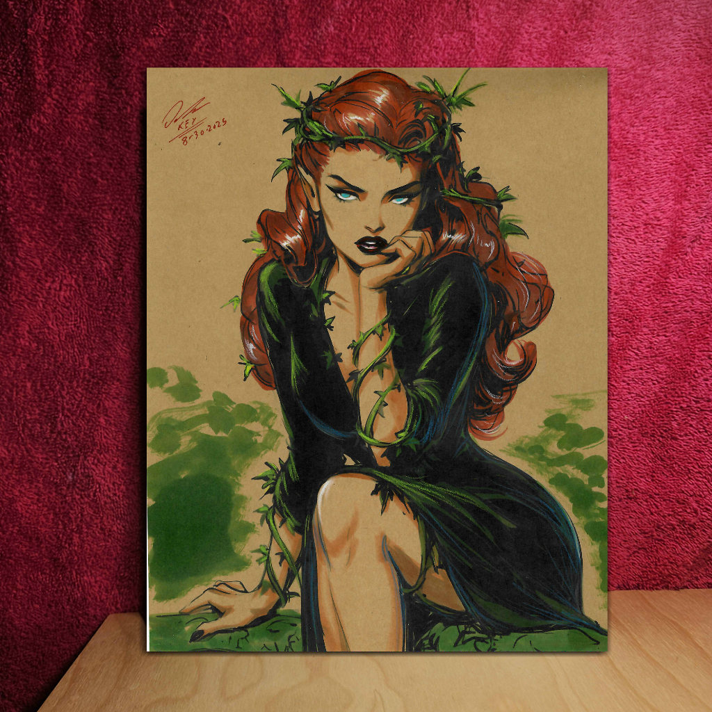 Poison Ivy Art Illustration Hard Signed 8.5x11in Fine Art PRINT