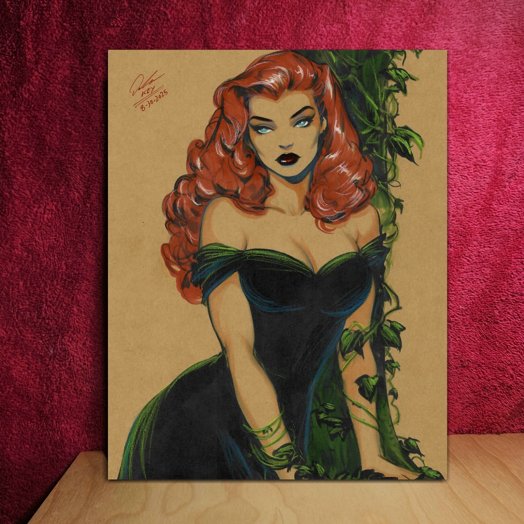 Poison Ivy Art Illustration Hard Signed 8.5x11in Fine Art PRINT