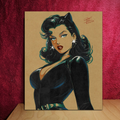Catwoman Art Illustration Hard Signed 8.5x11in Fine Art PRINT