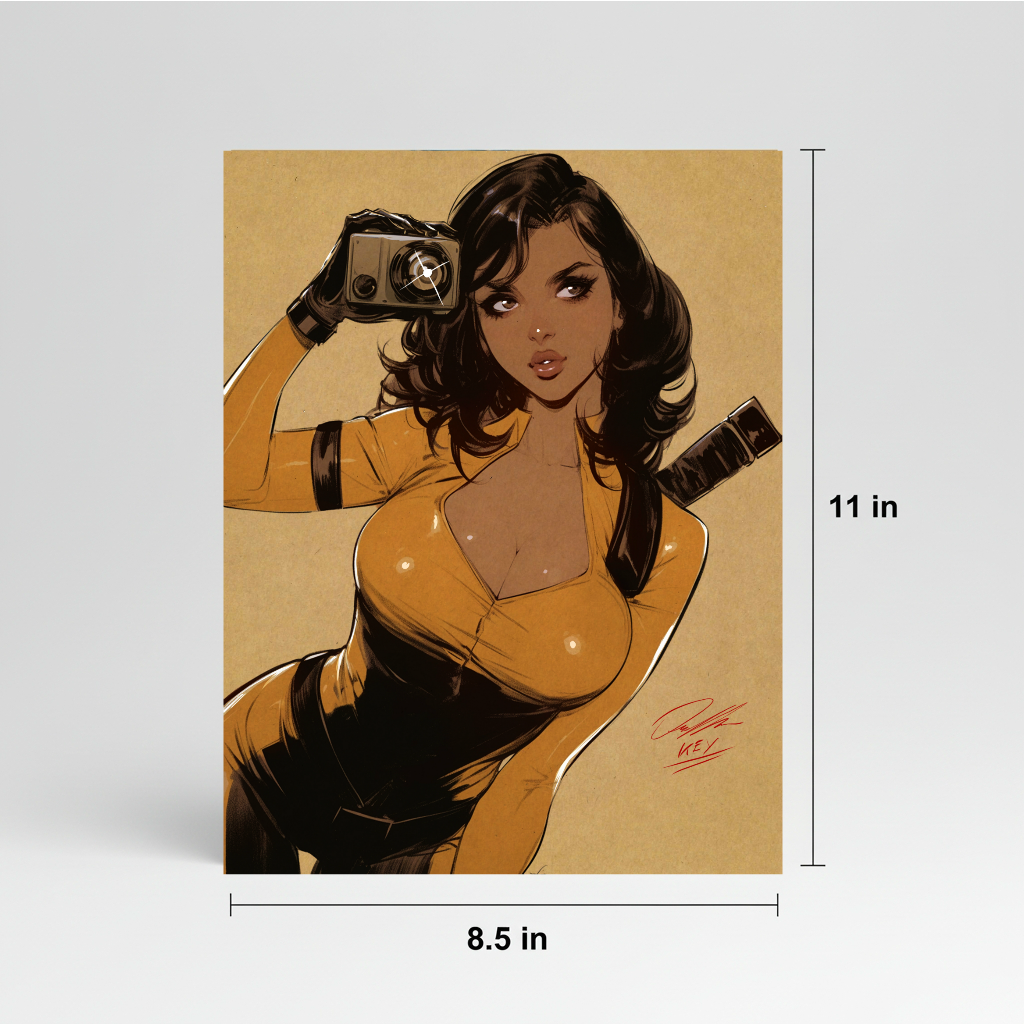 April O'Neil Cartoon Art Illustration Hard Signed 8.5x11in Digital Art PRINT