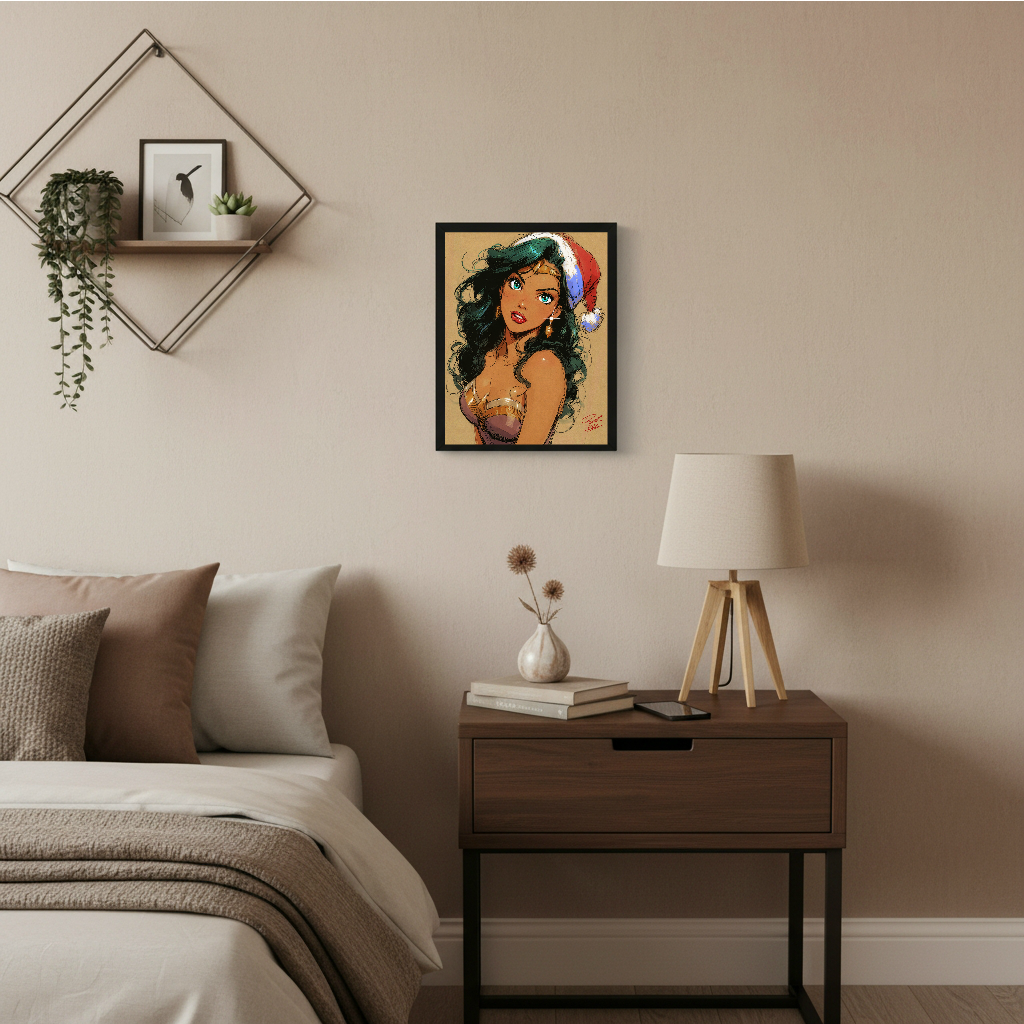 Wonder Woman Comic Art Illustration Hard Signed 8.5x11in Digital Art PRINT