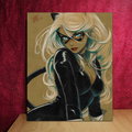 Black Cat Art Illustration Hard Signed 8.5x11in Fine Art PRINT