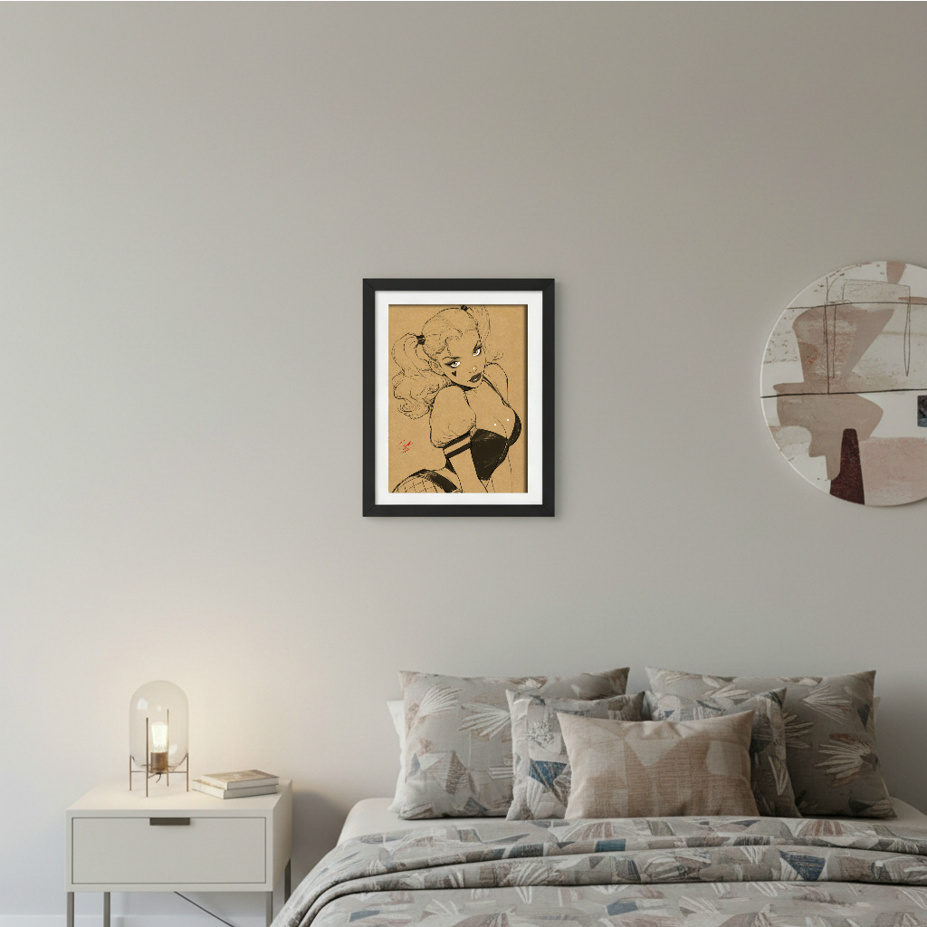 Harley Quinn Comic Art Illustration Hard Signed 8.5x11in Digital Art PRINT