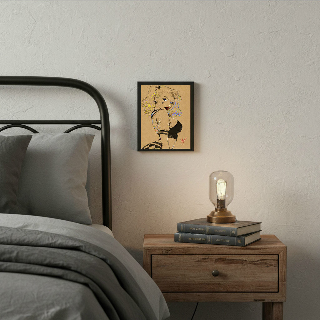 Harley Quinn Comic Art Illustration Hard Signed 8.5x11in Digital Art PRINT