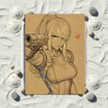 Samus VideoGame Art Illustration Hard Signed 8.5x11in Digital Art PRINT