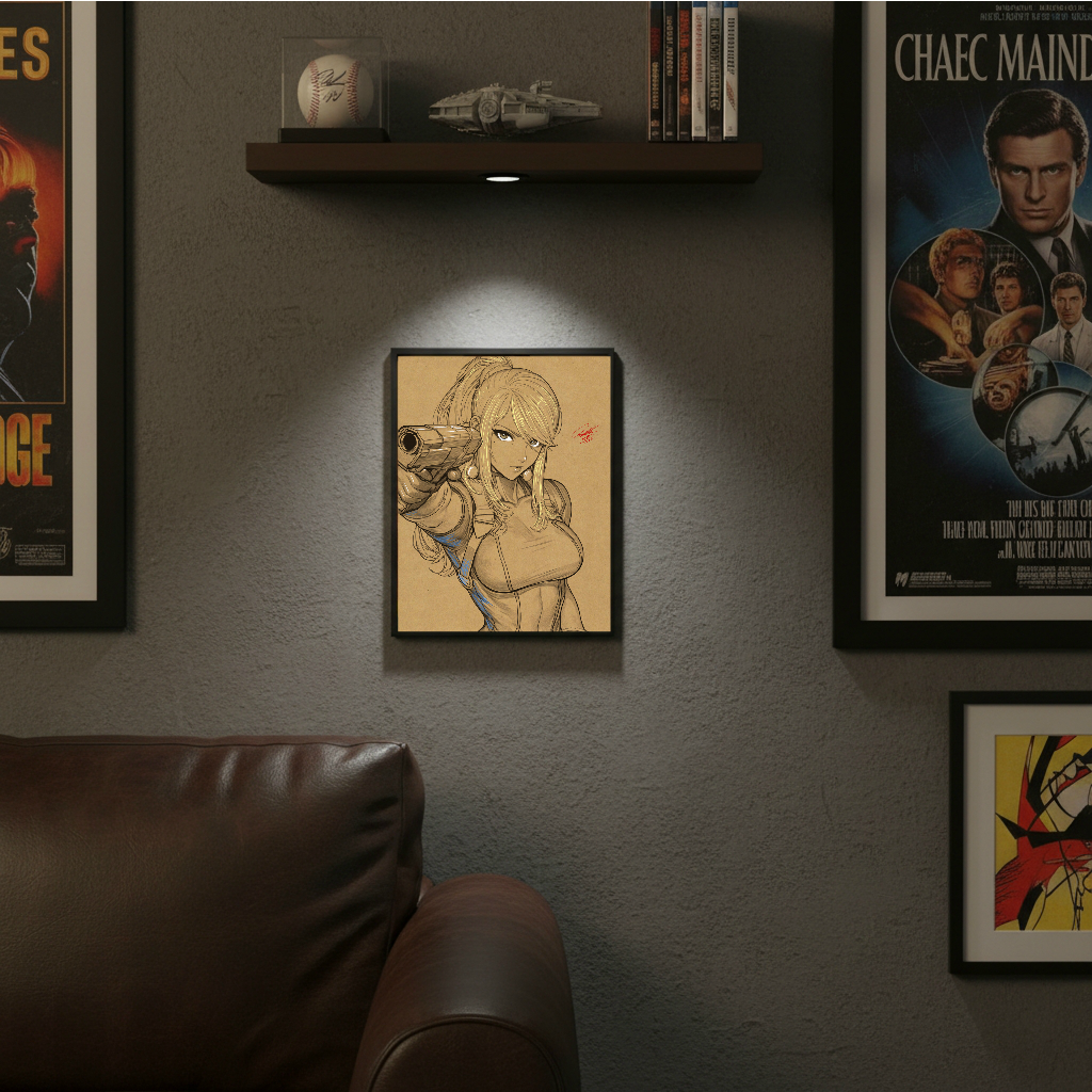 Samus VideoGame Art Illustration Hard Signed 8.5x11in Digital Art PRINT