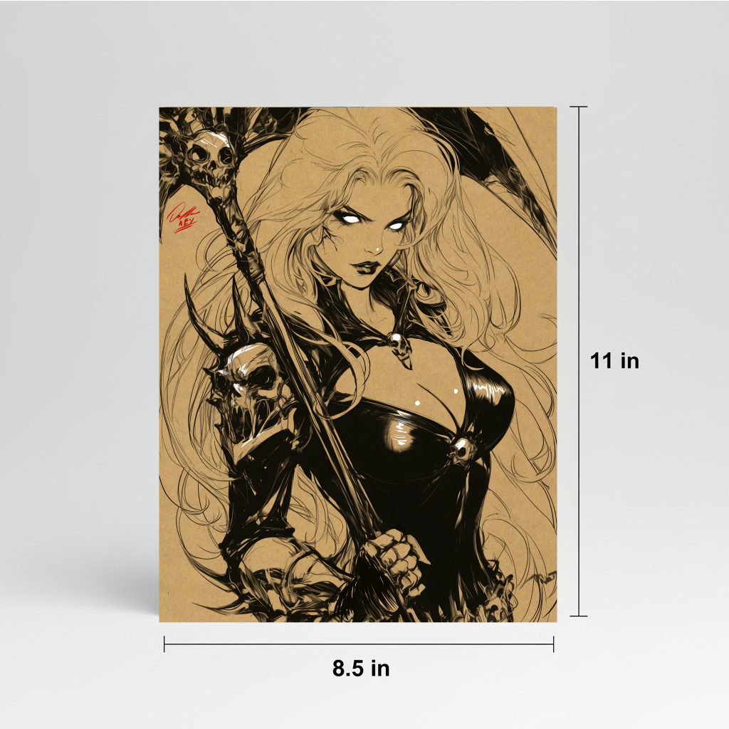 Lady D Comic Art Illustration Hard Signed 8.5x11in Digital Art PRINT