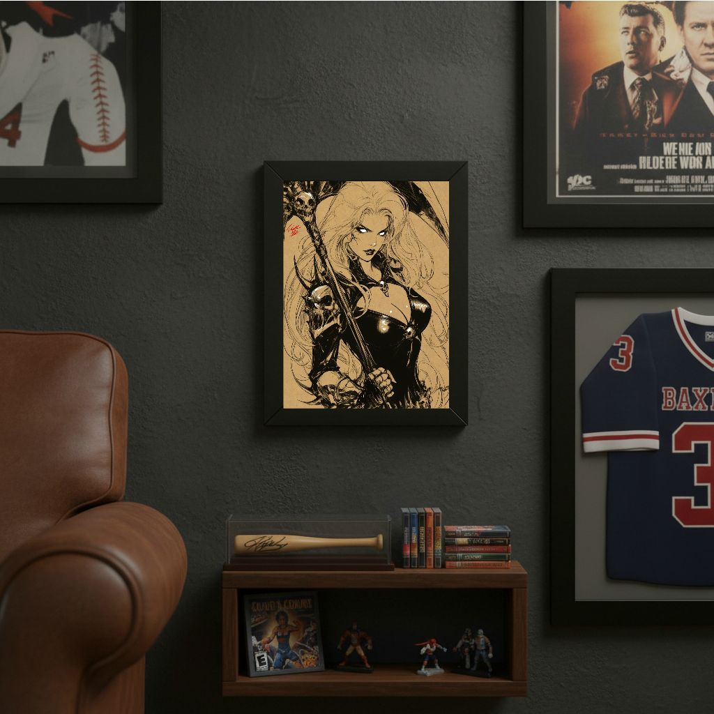 Lady D Comic Art Illustration Hard Signed 8.5x11in Digital Art PRINT