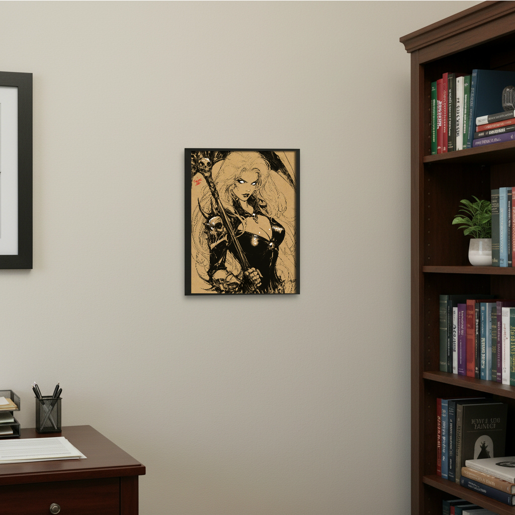 Lady D Comic Art Illustration Hard Signed 8.5x11in Digital Art PRINT