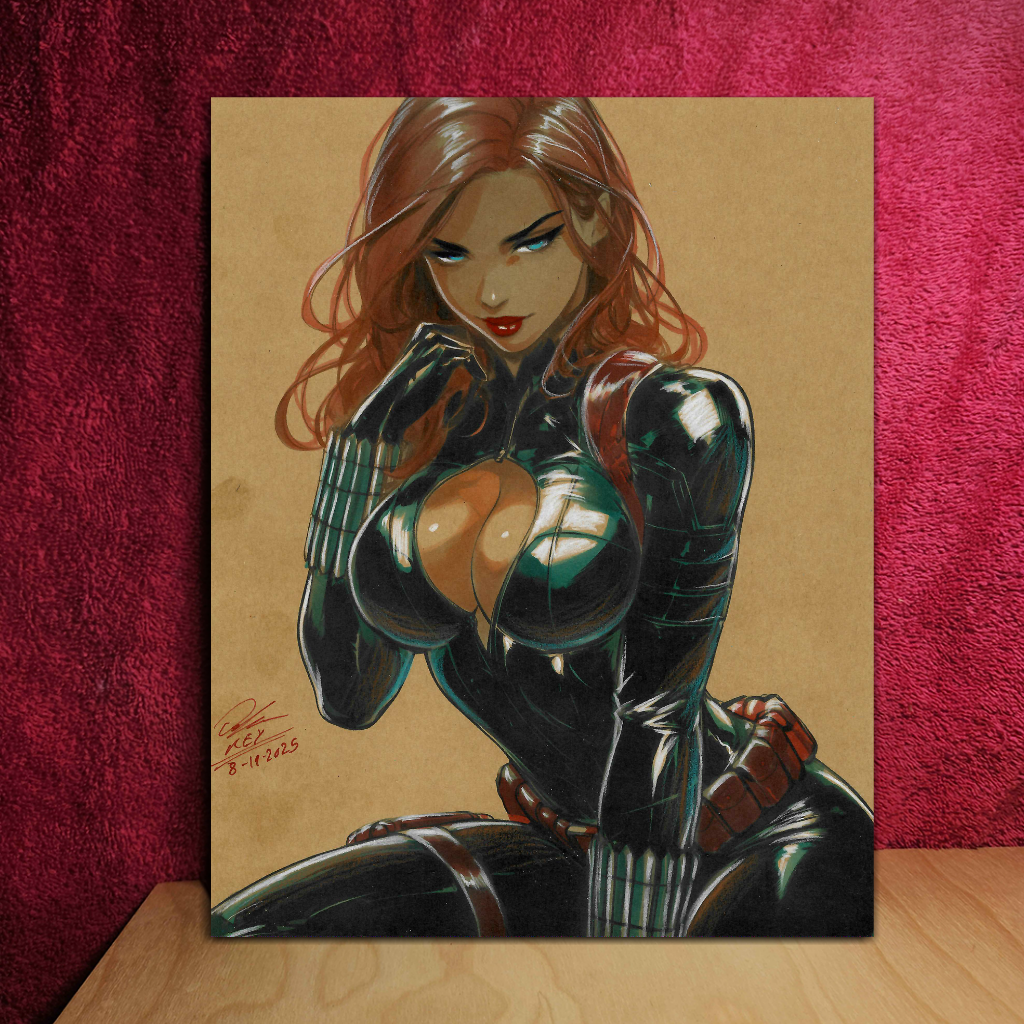 Black Widow Art Illustration Hard Signed 8.5x11in Fine Art PRINT