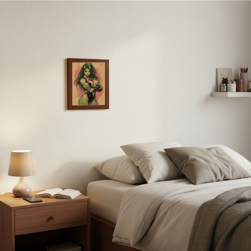 She-Hulk Comic Art Illustration Hard Signed 8.5x11in Digital Art PRINT