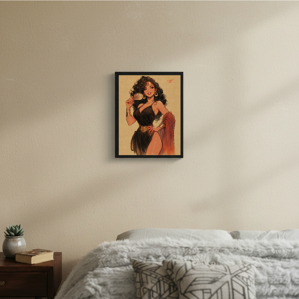 Wonder Woman Comic Art Illustration Hard Signed 8.5x11in Digital Art PRINT