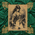 Samurai Sword Lady OC Comic Art Illustration Hard Signed 8.5x11in Digital Art PRINT