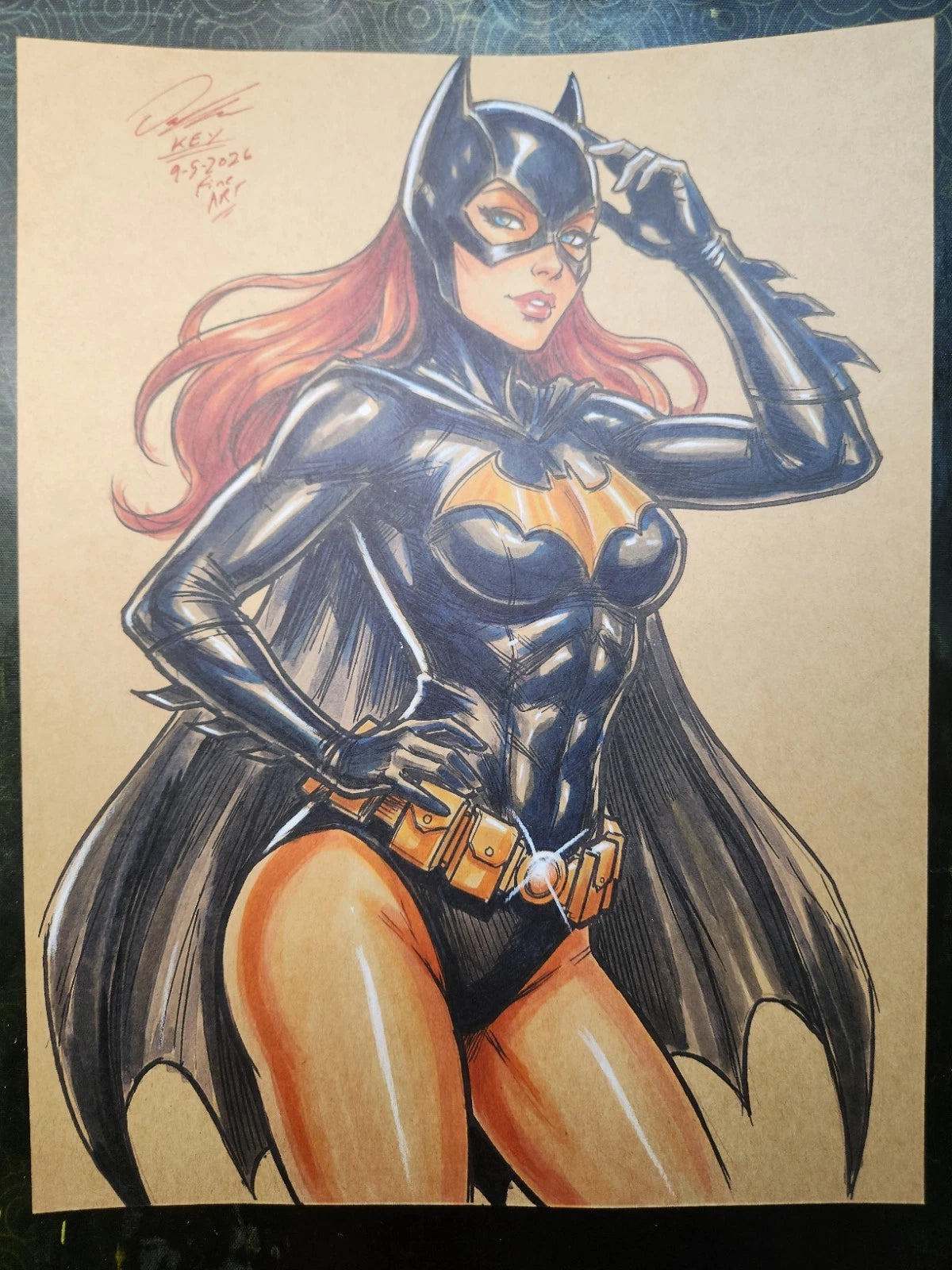 Batgirl Comic Art Original Fine Mixed Media | Rare 1 of 1 | COA Included | 8.5x11 on Premium Archival Cardstock