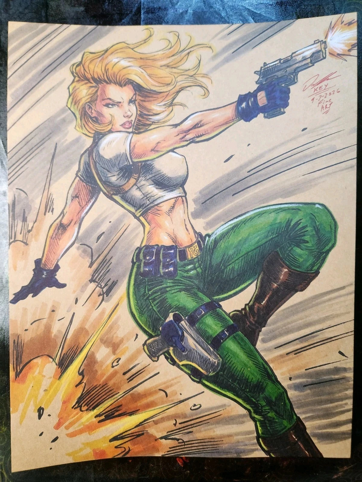Danger Girl Comic Art Original Fine Mixed Media | Rare 1 of 1 | COA Included | 8.5x11 on Premium Archival Cardstock