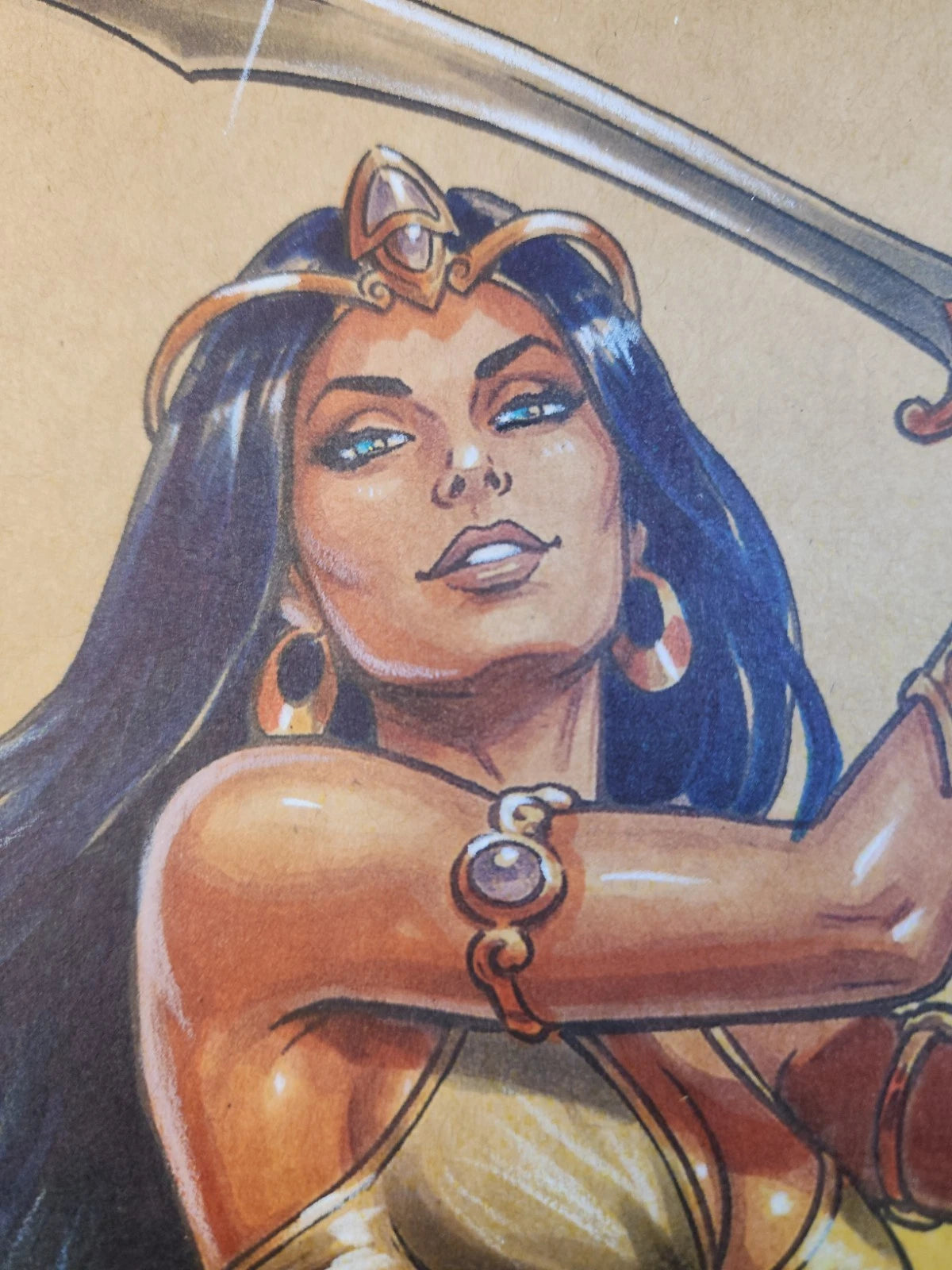 Dejah Thoris Comic Art Original Fine Mixed Media | Rare 1 of 1 | COA Included | 8.5x11 on Premium Archival Cardstock