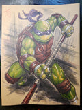 Donatello TMNT Comic Art Original Fine Mixed Media | Rare 1 of 1 | COA Included | 8.5x11 on Premium Archival Cardstock