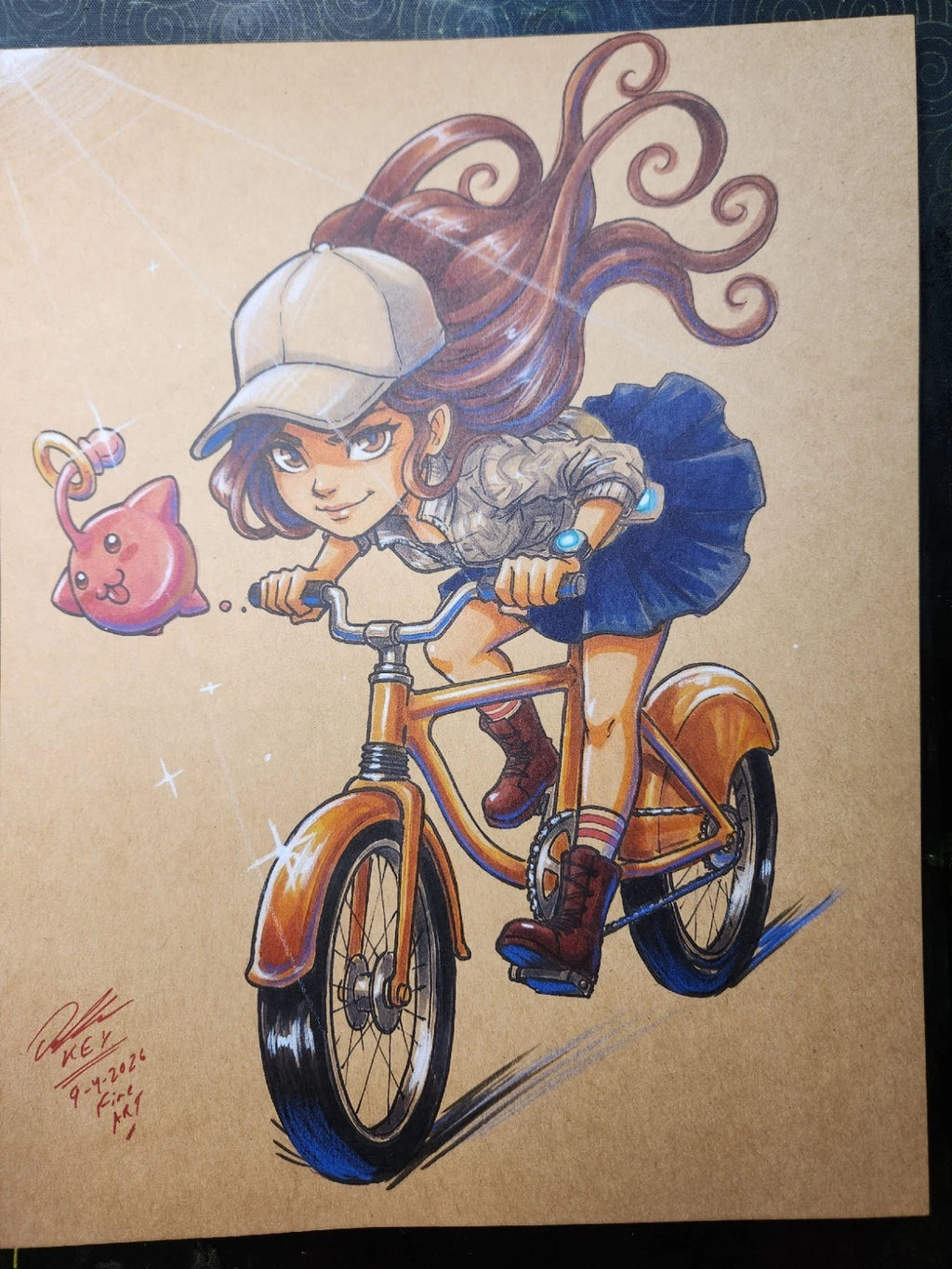 Fun Anime Girl OC Comic Art Original Fine Mixed Media | Rare 1 of 1 | COA Included | 8.5x11 on Premium Archival Cardstock