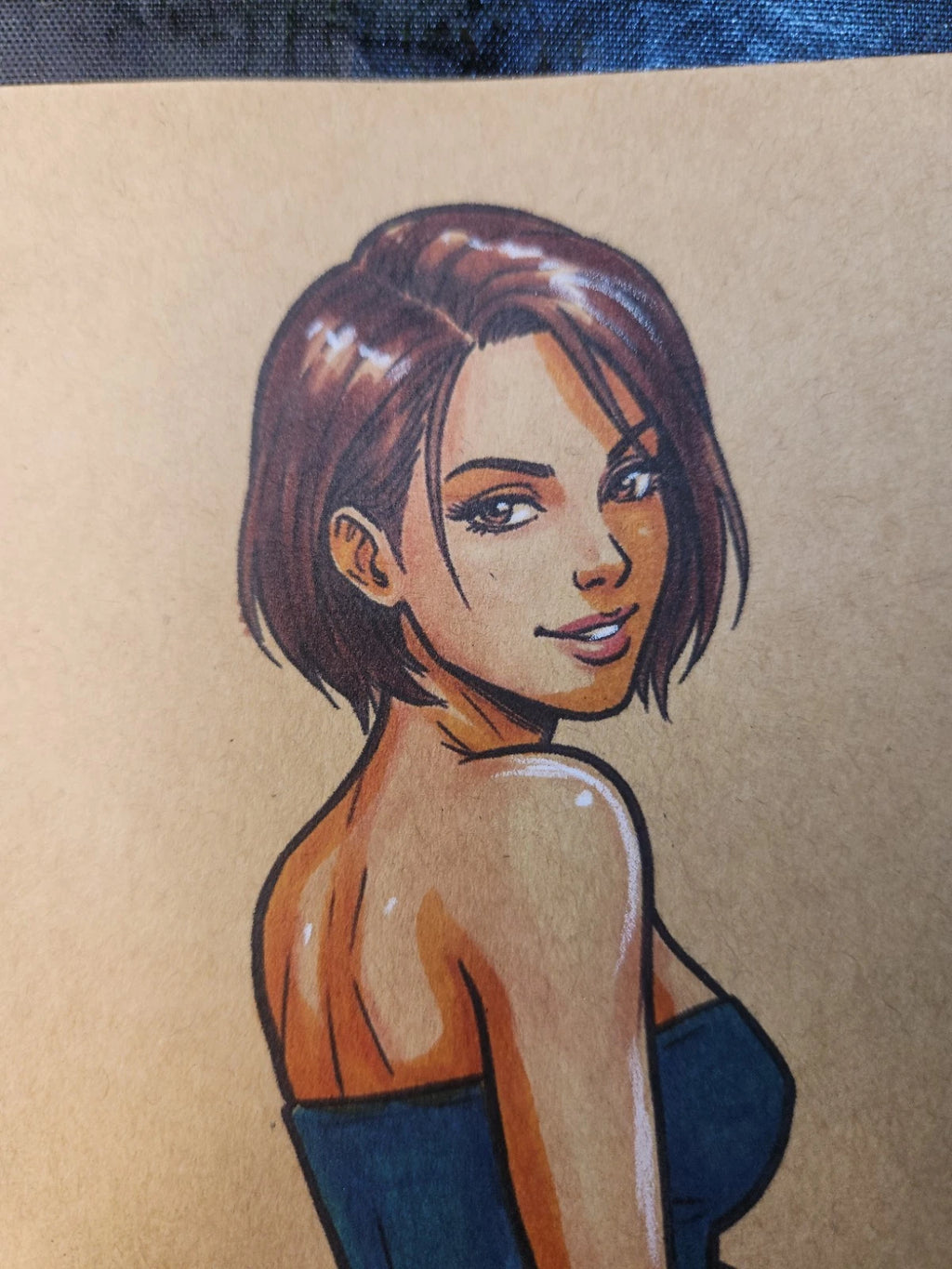 Jill Valentine Comic Art Original Fine Mixed Media | Rare 1 of 1 | COA Included | 8.5x11 on Premium Archival Cardstock